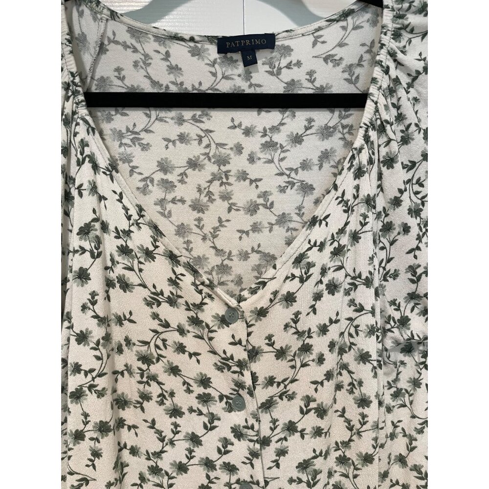 Patprimo Womens Floral Button Up Top Size M Cottagecore Forest Fairy Dainty Soft - Picture 2 of 13